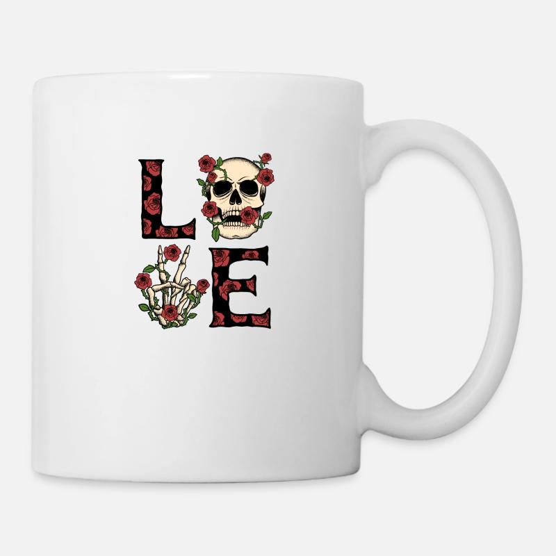 Skull - Love - Tasse - Weiß