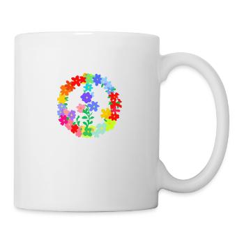 Hippi Blumenkranz Frieden und Liebe - Tasse - Weiß - Rechts