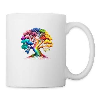 Lebensbaum Yoga Meditation Baum des Lebens - Tasse - Weiß - Rechts