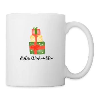 Erstes Weihnachten Aufdruck Geschenke unisex - Tasse - Weiß - Rechts