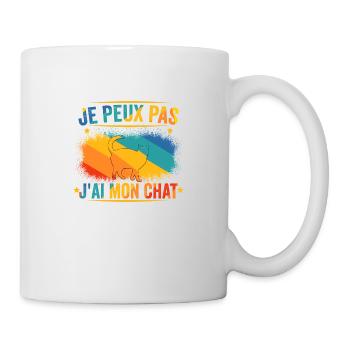 Je Peux Pas J'ai Mon Chat - Mug blanc - blanc - Droite