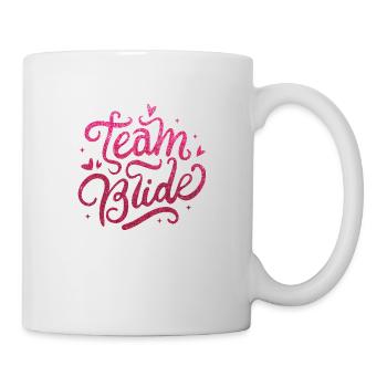 Junggesellinnenabschied Team Bride in Pink Glitter - Tasse - Weiß - Rechts