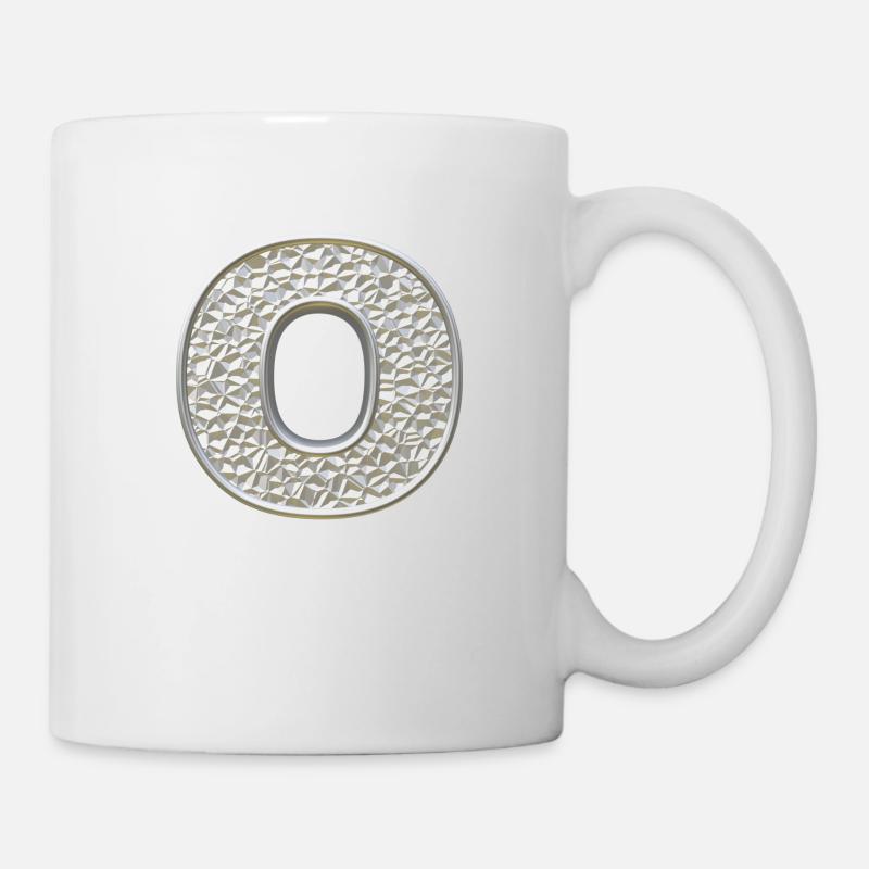 O, lettre, lettre O, initiale, initiale O, monogramme, - Mug blanc - blanc