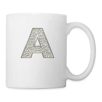 A, letter, letter A, initial, initial A, monogram, - Tasse - Weiß - Rechts
