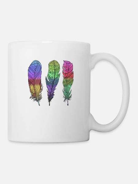 Feder - Tasse - Weiß