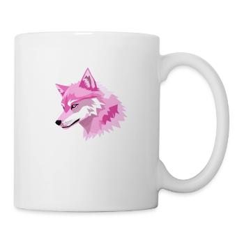 Rosa Wolfskopf - Tasse - Weiß - Rechts