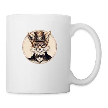 Steampunk Fuchs - Tasse - Weiß - Rechts