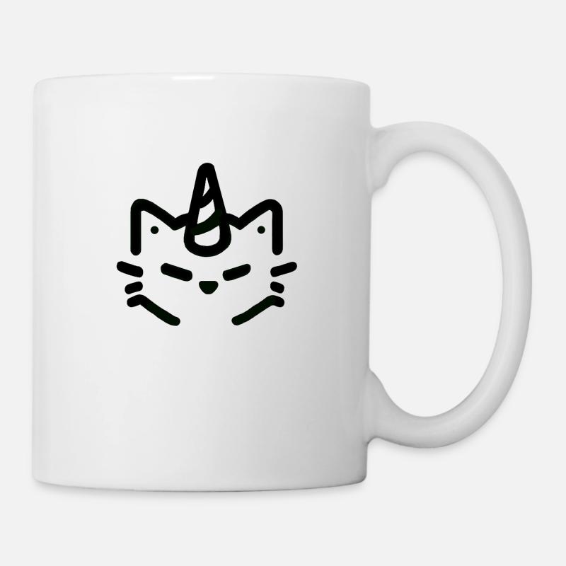 tete de chat licorne - Mug blanc - blanc