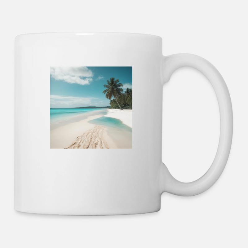 Tropischer Strand - Tasse - Weiß