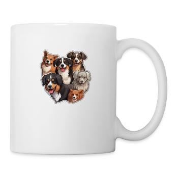 6 liebenswerte Hunde - Tasse - Weiß - Rechts