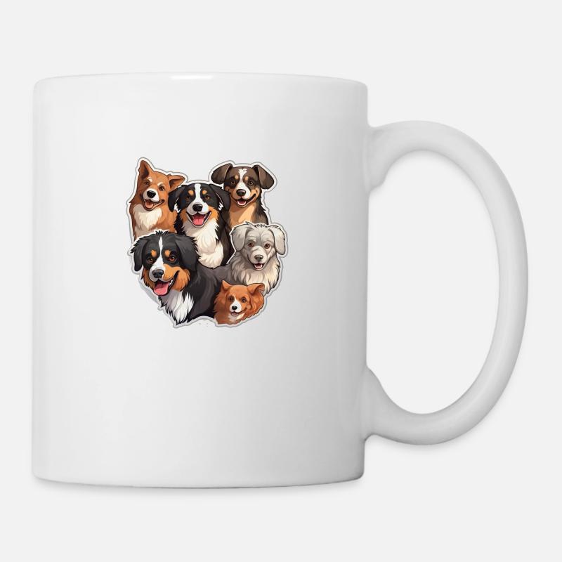 6 lovely dogs - Mug - white