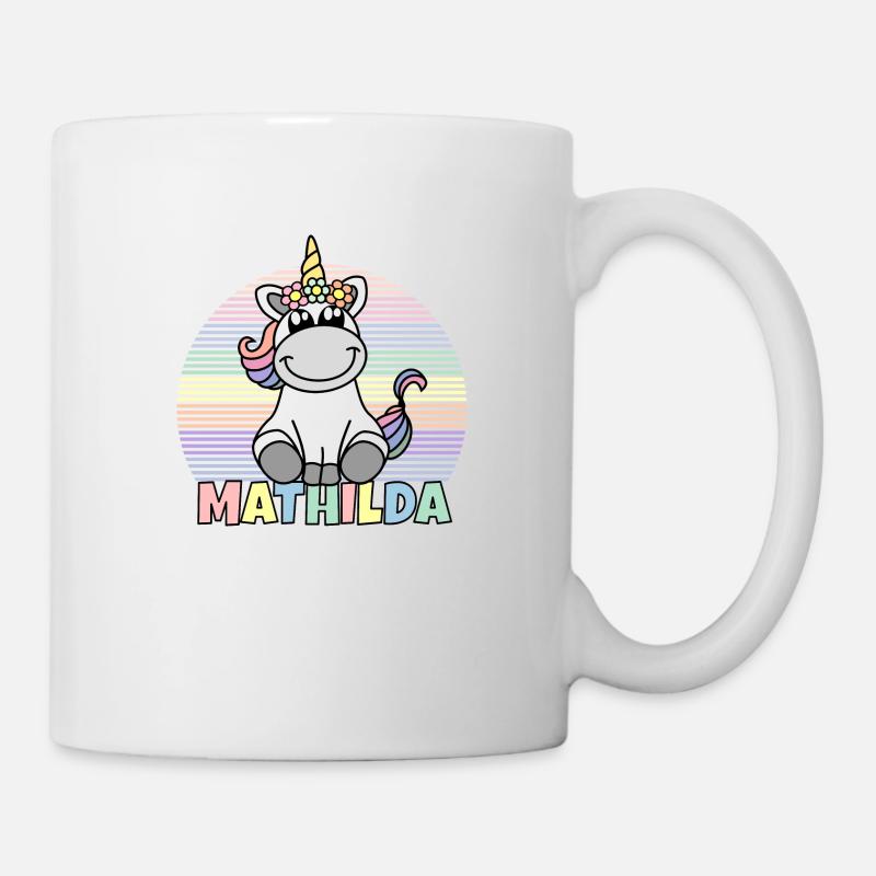 Mathilda Einhorn Name - Tasse - Weiß