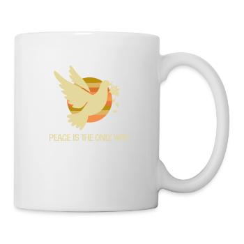 friedenstaube herbstfarben statement frieden - Tasse - Weiß - Rechts