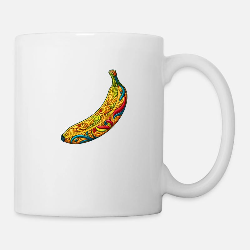 Broderie banane - Mug blanc - blanc