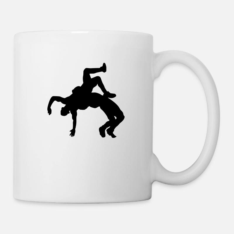 ringen silhouette - Tasse - Weiß