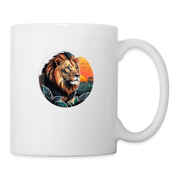 Lion, Lion Cub and Jungle - Mug - white - Right