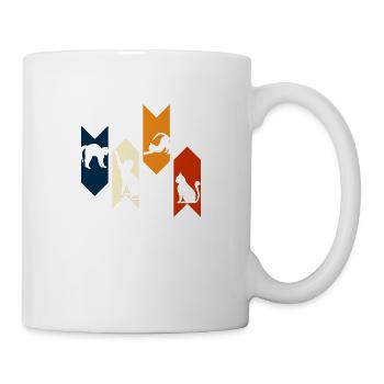 Vintage-Retro-Katzen-Geschenkidee - Tasse - Weiß - Rechts