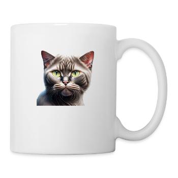 Hauskatze Katze Britisch Kurzhaarkatze Kätzchen - Tasse - Weiß - Rechts