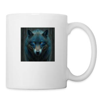 Blue wolf in the forest - Mug - white - Right
