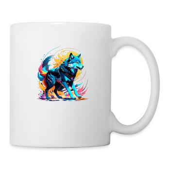 loup en couleur - Mug blanc - blanc - Droite