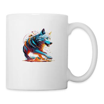 Wolf und Berg - Schützende Natur - Tasse - Weiß - Rechts