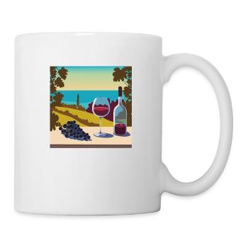 Rotwein / Weißwein / Wein - Tasse - Weiß - Rechts