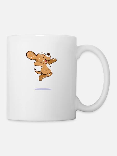 Glücklicher Beagle im Schnee - Tasse - Weiß