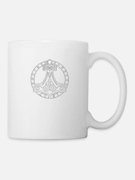 Thors Hammer Runes - Mug - white