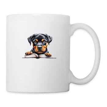 Rottweiler Dog Book Reading Rottweiler Puppy Dogs - Mug - white - Right
