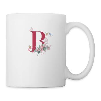 Lettre b floral -idée cadeau - Mug blanc - blanc - Droite