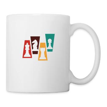 Vintage Retro Chess Sets- Gift Idea Games - Mug - white - Right