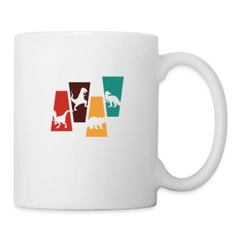 Vintage Retro Dinosaurier - Dinosaurier Geschenkidee - Tasse - Weiß - Rechts