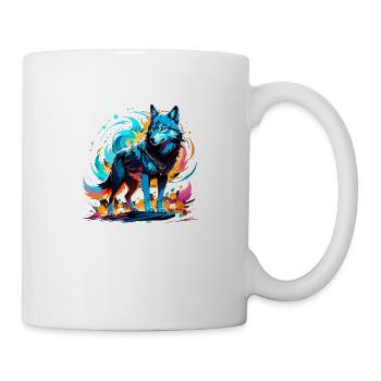Wolf und Berg - Schützende Natur - Tasse - Weiß - Rechts