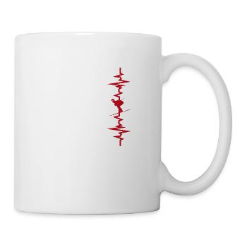 Ski battement de coeur - Mug blanc - blanc - Droite