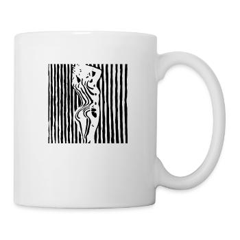 Schöne weibliche Malkunst Zebra bunte Frau - Tasse - Weiß - Rechts