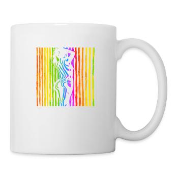 Schöne weibliche Malkunst Zebra bunte Frau - Tasse - Weiß - Rechts