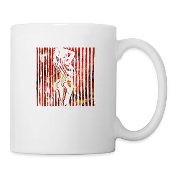 Schöne weibliche Malkunst Zebra bunte Frau - Tasse - Weiß - Rechts
