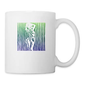 Schöne weibliche Malkunst Zebra bunte Frau - Tasse - Weiß - Rechts
