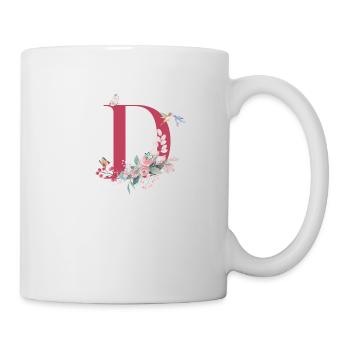 Floral D Letter - Gift Idea - Mug - white - Right