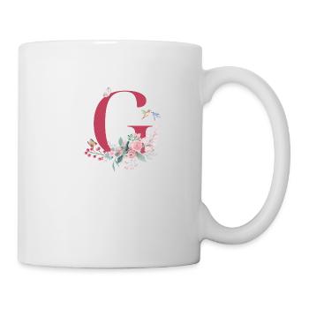 Lettre G floral -idée cadeau - Mug blanc - blanc - Droite