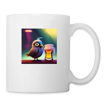 mit einem Bier - Tasse - Weiß - Rechts
