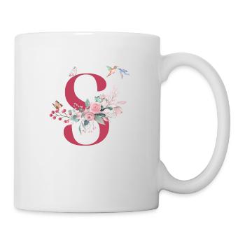 Floral S Letter - Gift Idea - Mug - white - Right