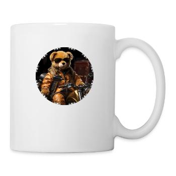 Ours en peluche cool en tant que motard - Mug blanc - blanc - Droite