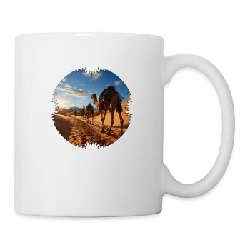 Travel with a camel caravan - Mug - white - Right