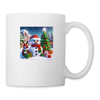 Snowman pixel christmas - Mug - white - Right