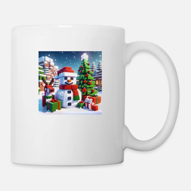 Snowman pixel christmas - Mug - white