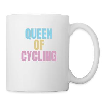 Colourful pastel cycling slogan, queen of cycling - Mug - white - Right