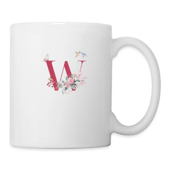 Letter w floral - gift idea - Mug - white - Right