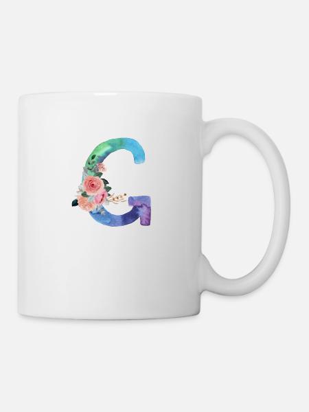 Buchstabe g Aquarell - Tasse - Weiß