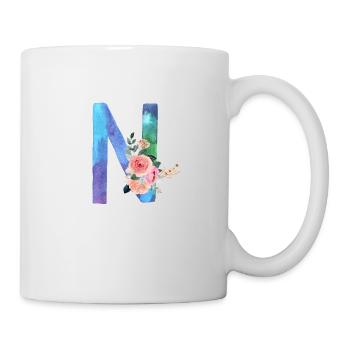 Lettre N watercolor - Mug blanc - blanc - Droite